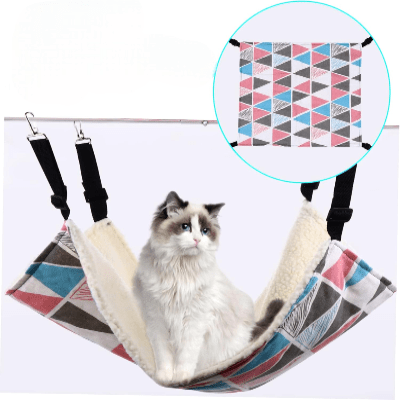 Hamac pour Chat - PetCradle™ - Triangles Multicolores - Planete Du Chat