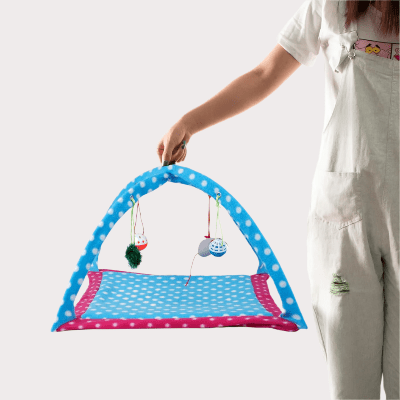 Tente Chat - CatTent™ - Pois Bleu - Planete Du Chat